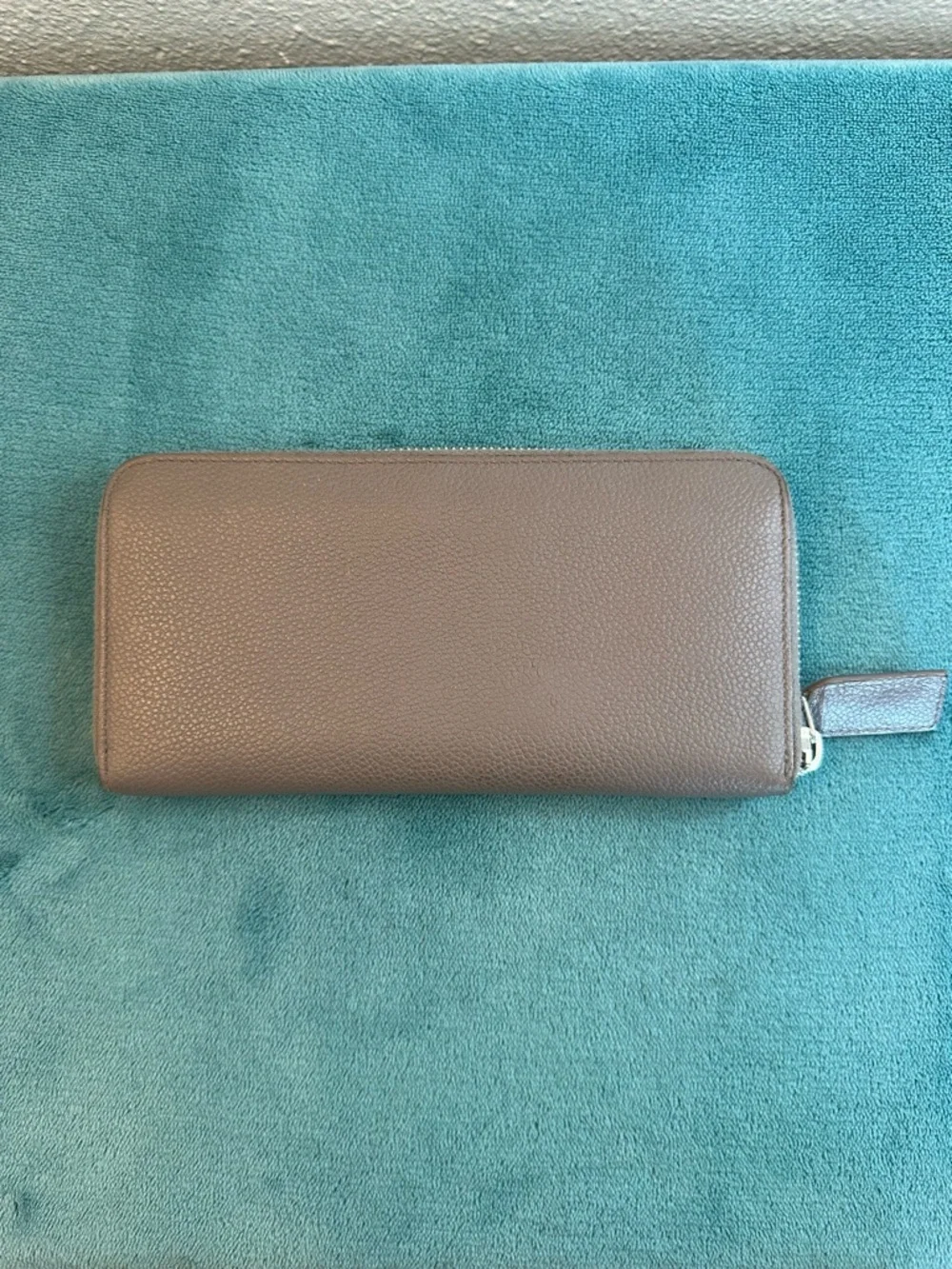 YSL Saint Laurent Gray Zip Around Wallet Leather Silver Hardware - Picture 4 of 16